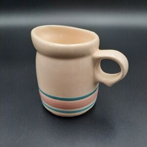 Country Creamer Candle in USA Pottery Mug – Pink & Teal Stripe – Boxed‎